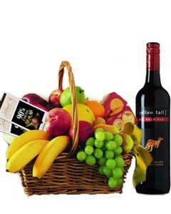 6 items Fruit  w/ Sparkling juice ,cookies, cracker & Lindt chocolate